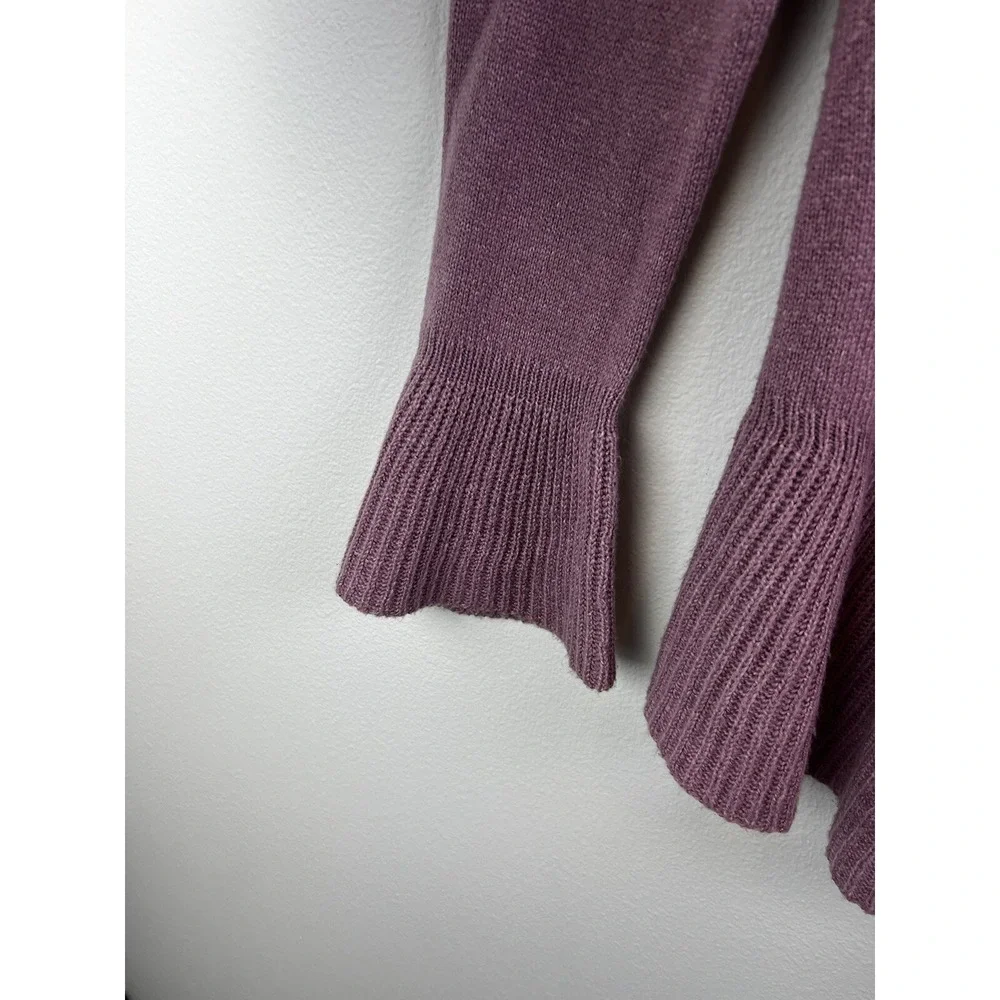 Style Co Womens Purple Plum‎ Mauve Pullover Sweater Flounce Hem Bell Sleeves L